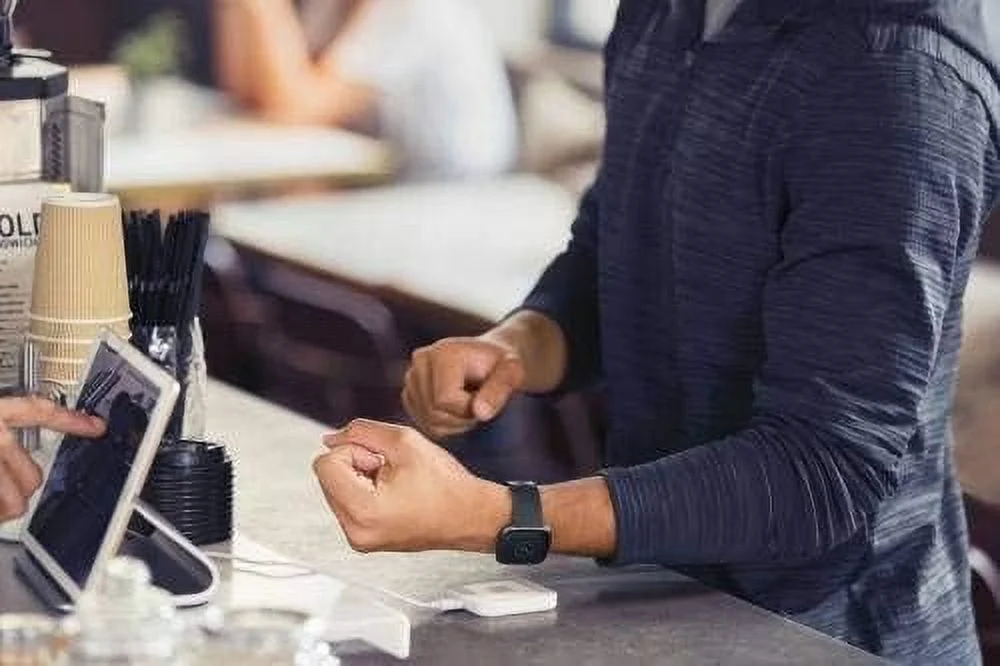 Fitbit Versa 2 Health and Fitness Smartwatch with Heart Rate, Music, Alexa Built-In, Sleep and Swim Tracking, Black/Carbon, One Size (S and L Bands Included)