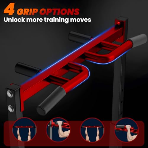 Power Tower Pull Up Dip Station Foldable, Pull Up Bar Station Adjustable, Multi-Function Home Gym, Strength Training Fitness Equipment, Triangular Design, for Home Outdoor