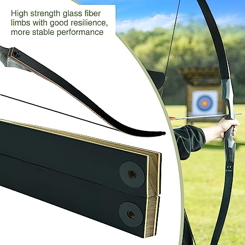 Black Hunter Takedown Recurve Bow, 60" with Ergonomic Design for Adults Beginners to Advanced Outdoor Practice & Hunting (25-60 lbs)