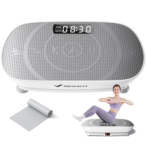 MERACH Vibration Plate Exercise Machine, Whole Body Workout Equipment for Women, Bluetooth and Silicone Pedal, Vibration Plate with Auto Mode, Vibrate Fitness Platform for Home
