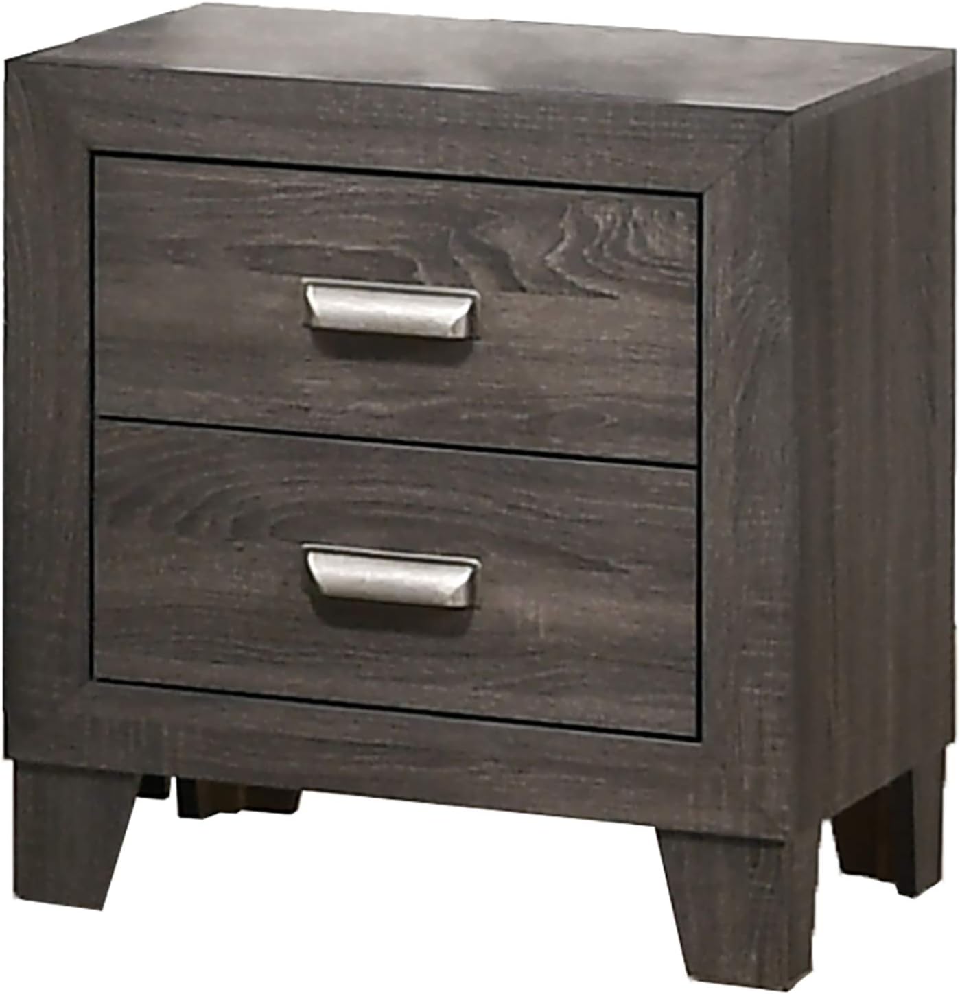 5PC Queen Bed + Dresser + Mirror + 2 Nightstands, Gray