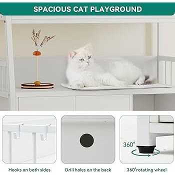 YITAHOME Cat Litter Box Enclosure with Storage Shelves Indoor Large Litter Box Furniture Wooden Hidden Cat Cabinet Washroom - Pet Supplies online store