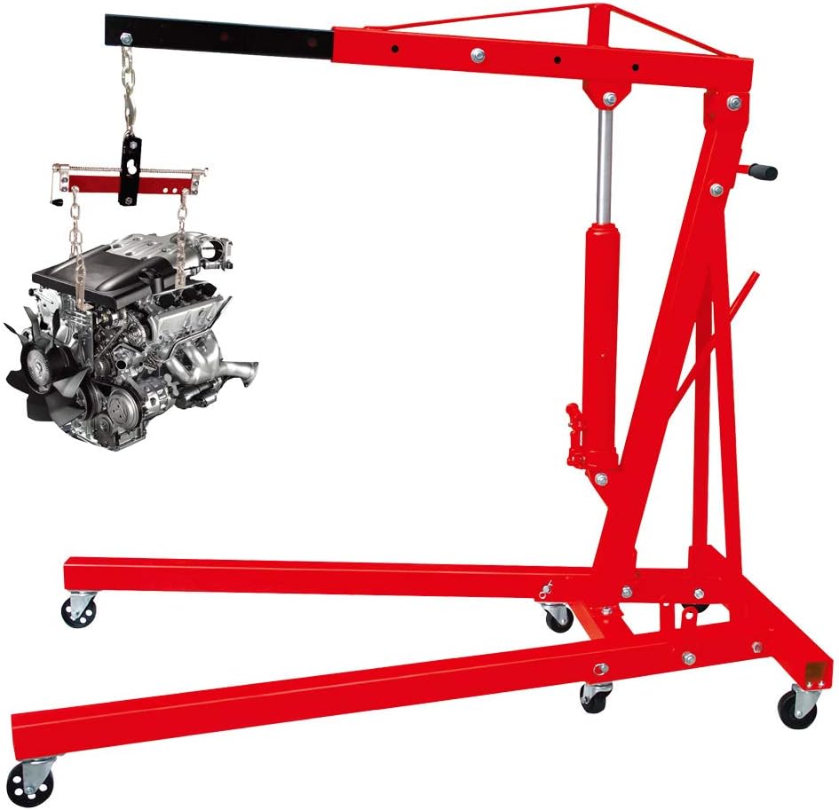 BIG RED T32100 Torin Engine Hoist Shop Crane Accessory: Steel 3 Position Engine Leveler with Adjustable Handle, 3/4 Ton (1,500 lb) Capacity, Red Pack of 2