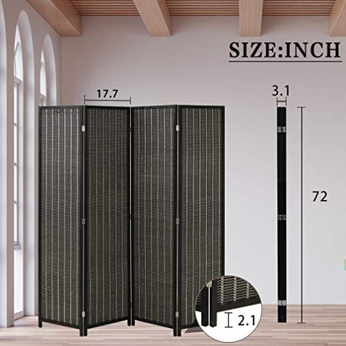 FDW Room Divider Bamboo Room Divider Wall Folding Privacy Wall Divider Wood Screen for Home Bedroom Living Room (6 Panel, Natural)