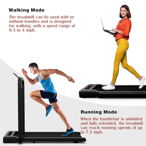 Walking Pad Treadmill, Under Desk Treadmills for Home Office, Mini Compact for Small Space, Mini Compact Folding Porable Running Machine
