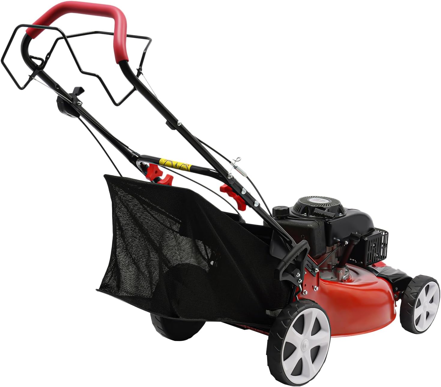 Lawn Mower Gas Lawn Mower Self Propelled 20-inch & 140cc 4-Stroke Engine Self-Propelled Gas Powered Lawn Mower w/Bagger Gas Mower, 8 Adjustable Heights for Small to Medium Sized Yards