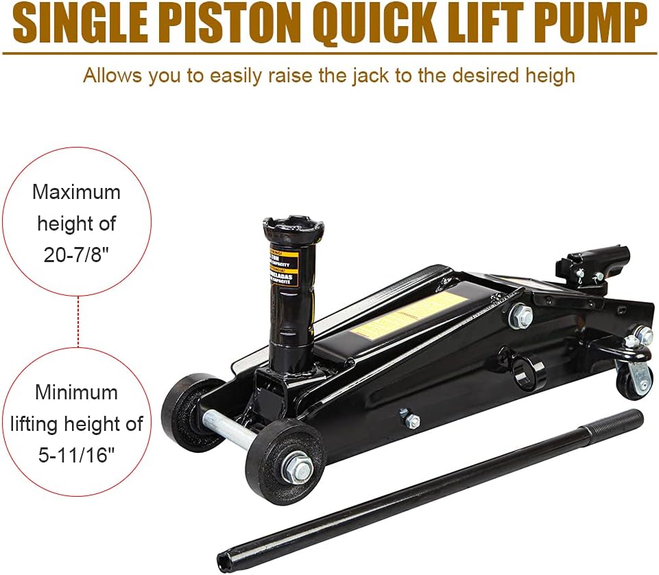 3 Ton (6,000 lb) Capacity, Black Jack Hydraulic Trolley Service/Floor Jack (Fits: SUVs and Extended Height Trucks)