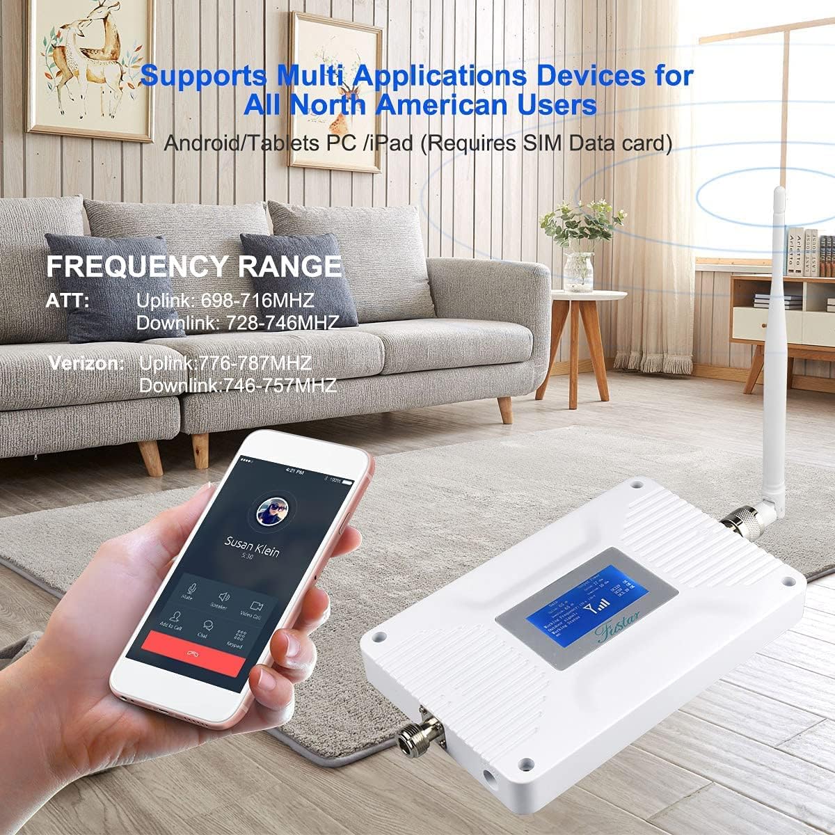 Verizon Cell Phone Signal Booster AT&T Signal Booster 4G LTE 5G T Mobile Band 12/13/17 Cell Phone Booster Verizon Signal Booster ATT Cell Booster Verizon Network Extender for Home Boosts Data/Call