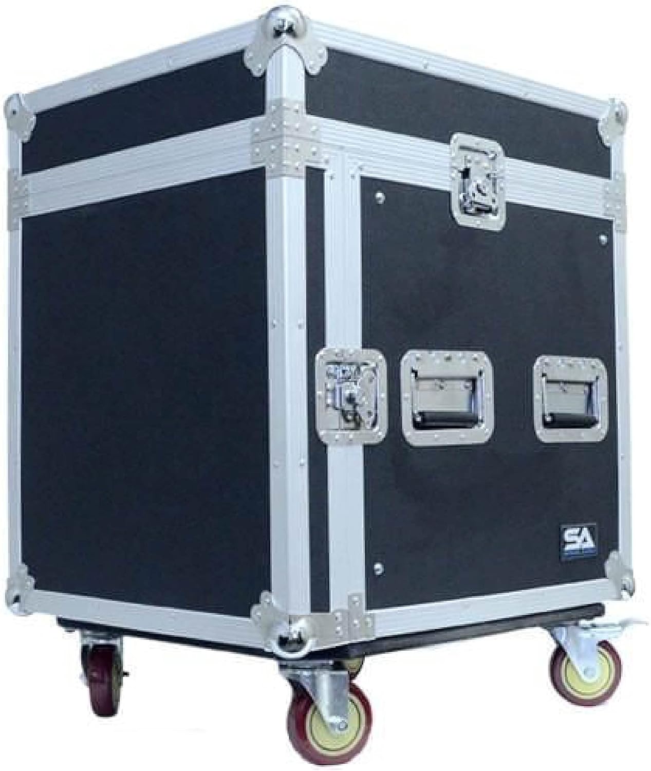 Seismic Audio - SAMRC-10U - 10 Space Rack Case with Slant Mixer Top and Casters - PA/DJ Pro Audio Road Case