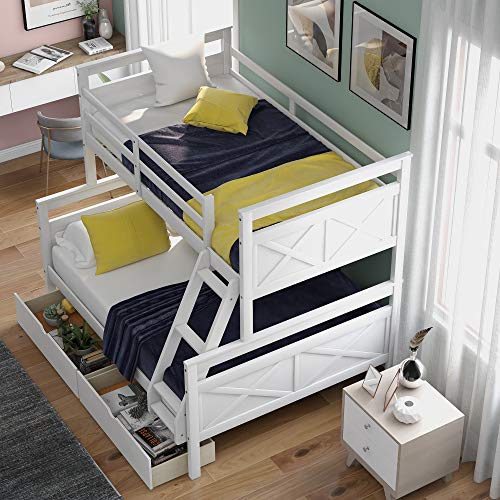 Twin Size Loft Bed with Wardrobes and 2-Drawer Desk,Multifunction Storage Wood Bunk Bed Frame,w/Cabinet,Space-Saving Design,Slat Support,for Kids Teens Girls Boys Bedroom,Gray