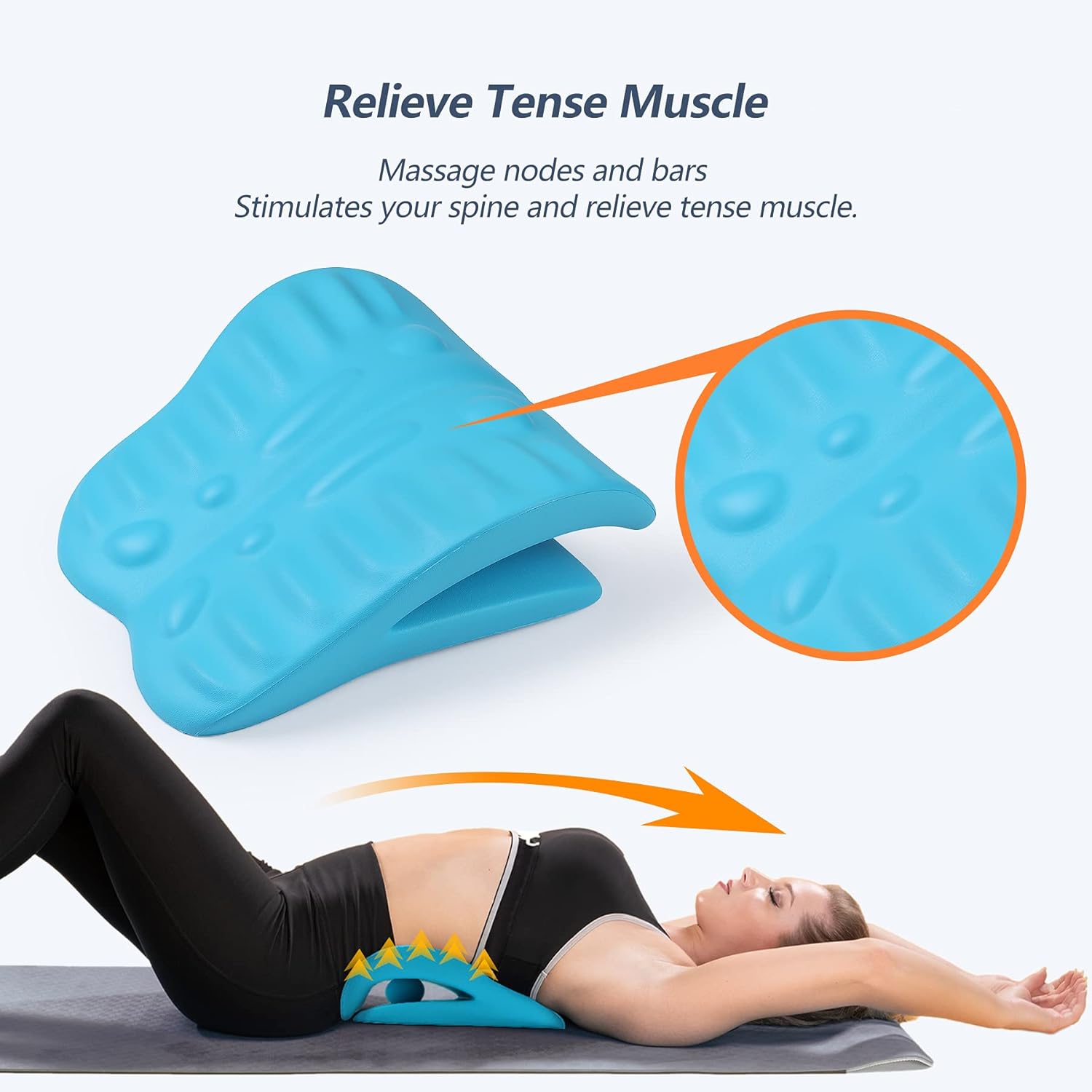 Back Stretcher for Back Pain Relief, Back Stretching Cushion, Chronic Lumbar Support Pillow Helps with Spinal Stenosis, Herniated Disc and Sciatica Nerve Pain Relief Lumbar Stretcher