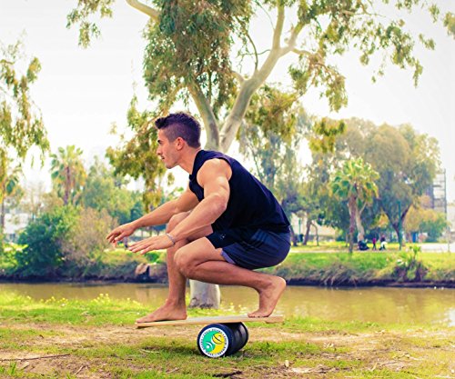 INDO BOARD Original Training Package - Balance Board for Fitness and Fun - Comes with 30" X 18" Deck, 6.5" Roller, 14" IndoFLO Cushion and An Exercise Poster - Multiple Deck Designs Available