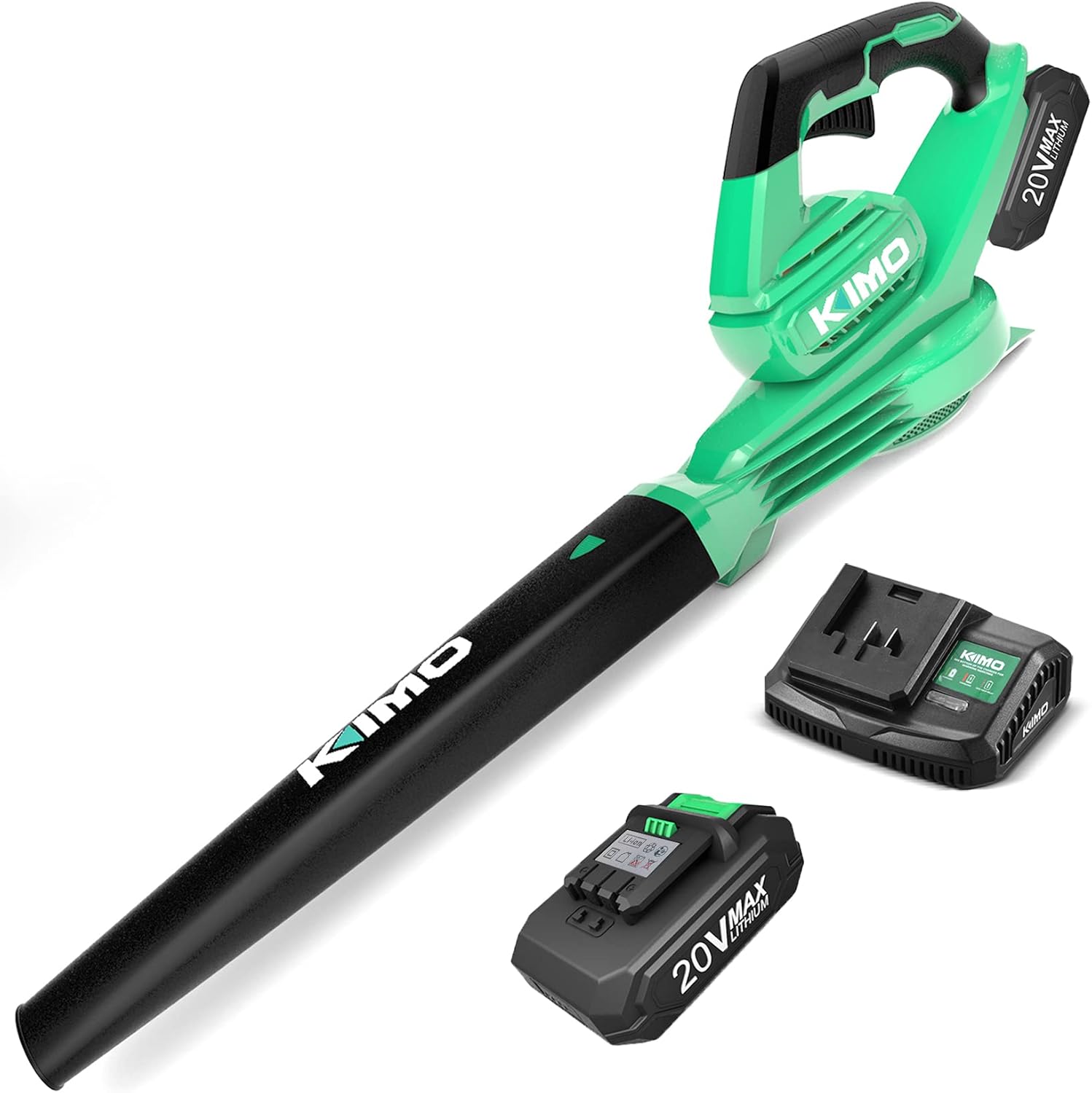 Electric Leaf Blower - 20V Leaf Blower Cordless with Battery & Charger, 200 CFM 170 MPH Electric Blower for Lawn Care, Variable-Speed, Battery Leaf Blower Lightweight for Yard, Work Around The House