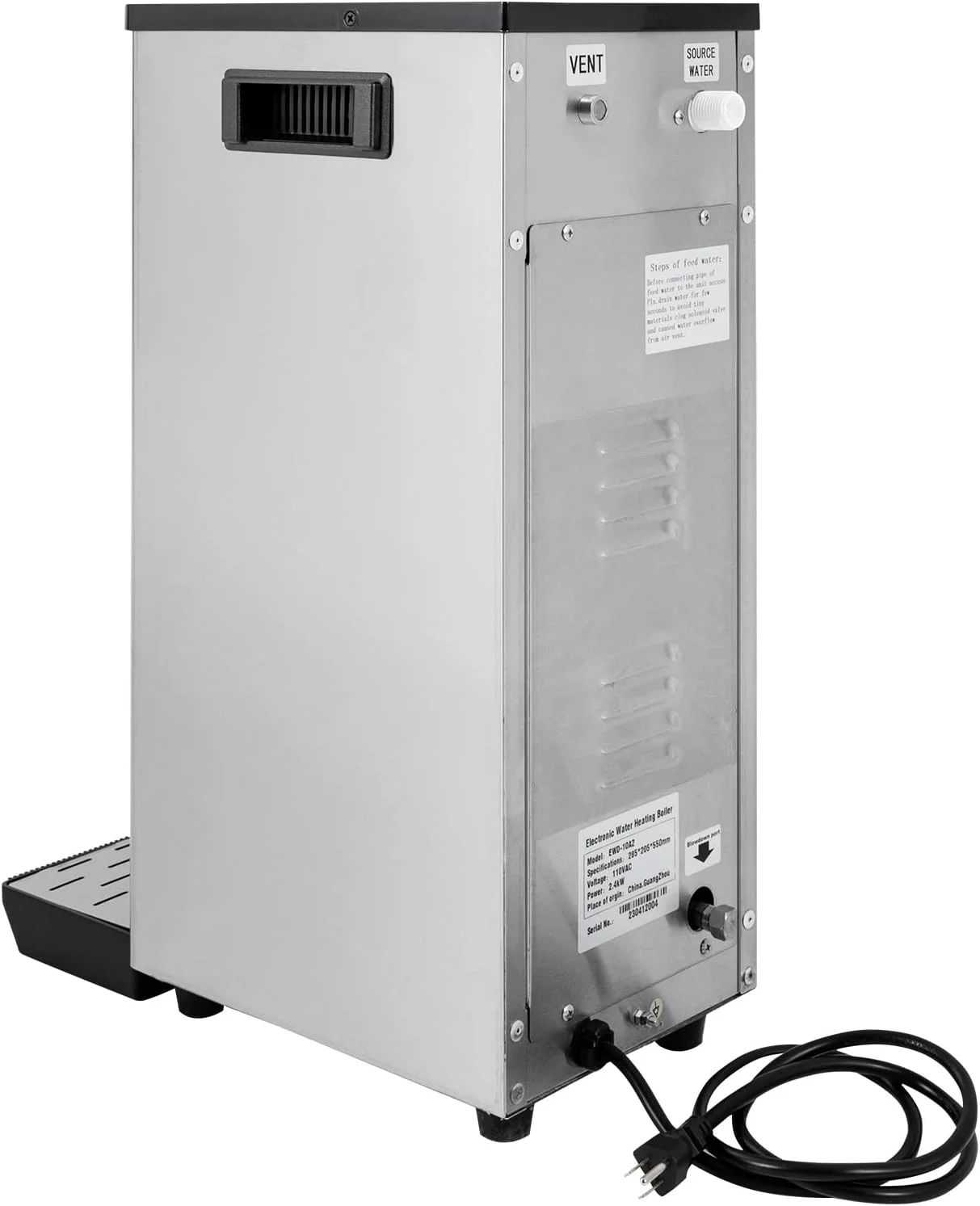Commercial Hot Water Dispenser, 2.4KW Electric Water Boiler Dispenser 10L Full-Automatic Boiling Water Machine with LCD Display for Tea Coffee Shop - EWD-10A2