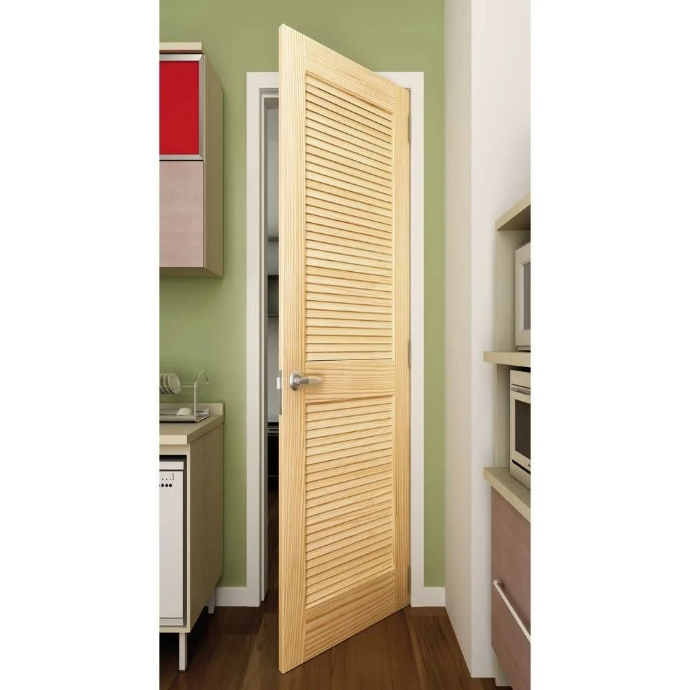 Frameport Louvered Solid Manufactured Wood Standard DOOR, Primed
