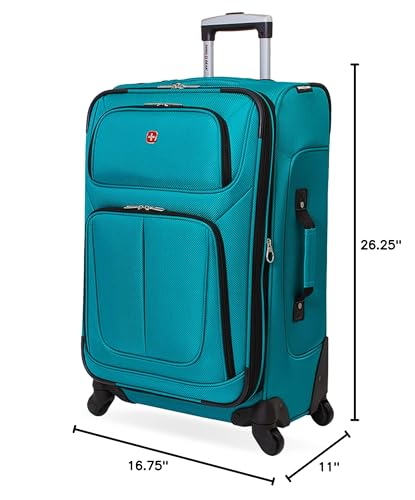 SwissGear Sion Softside Expandable Luggage, Black, Checked-Large 29-Inch