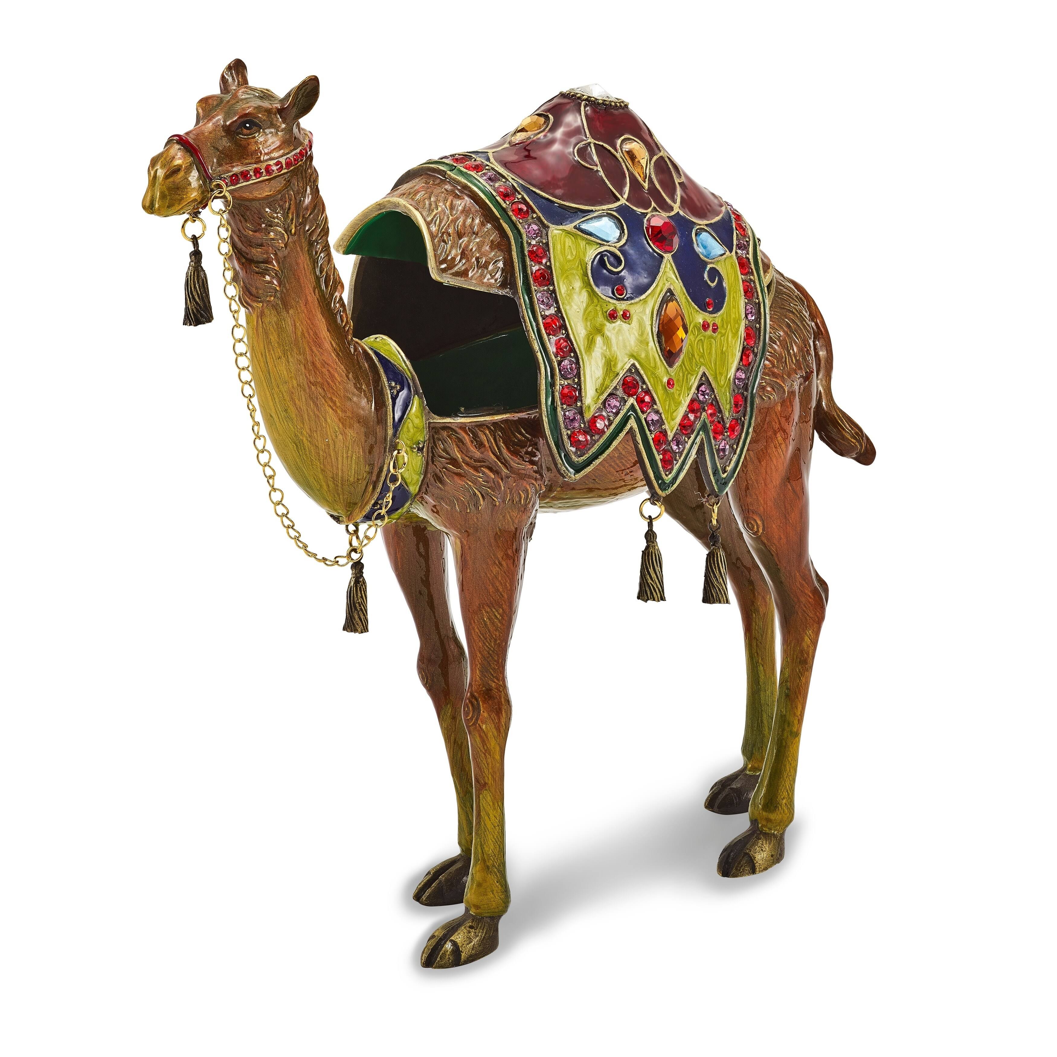 Bejeweled Pewter Large Desert Camel Trinket Box