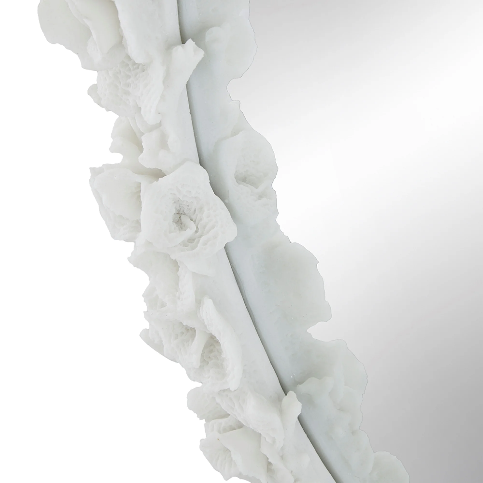 CC Home Furnishings Coral Oval Wall Mirror - 3' - White