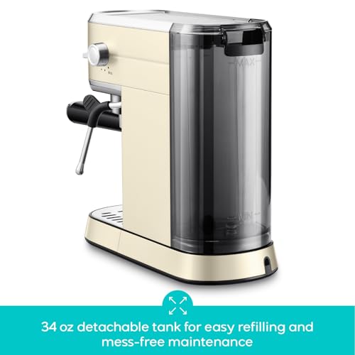 CASABREWS CM5418 Espresso Machine 20 Bar, Compact Espresso Maker with Steam Milk Frother, Stainless Steel Coffee Machine with 34oz Removable Water Tank for Cappuccino, Latte, Silver