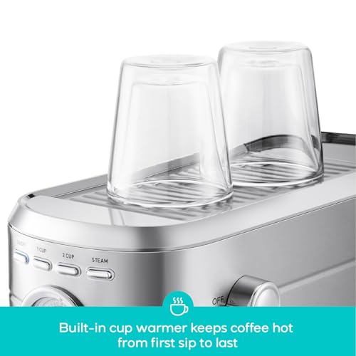 CASABREWS CM5418 Espresso Machine 20 Bar, Compact Espresso Maker with Steam Milk Frother, Stainless Steel Coffee Machine with 34oz Removable Water Tank for Cappuccino, Latte, Silver