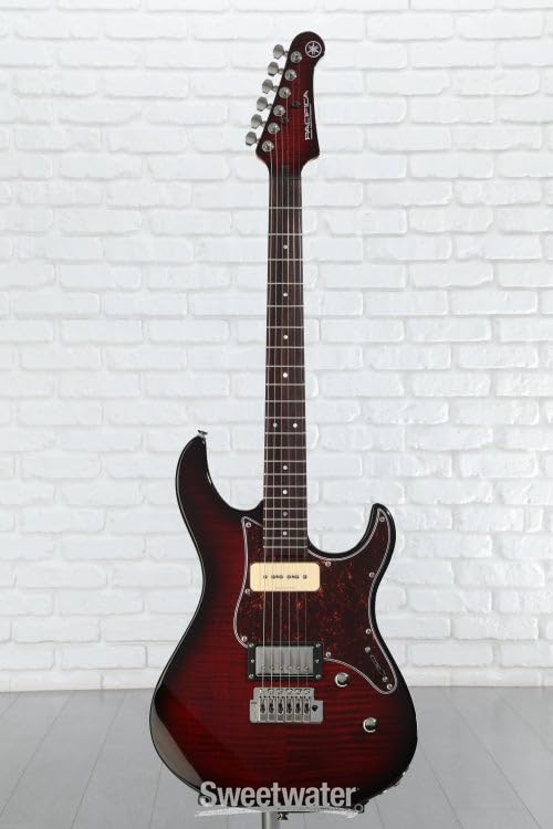 YAMAHA 6 String Solid-Body Electric Guitar, Right, Translucent Black, 612VII (PAC612VIIFM TBL)