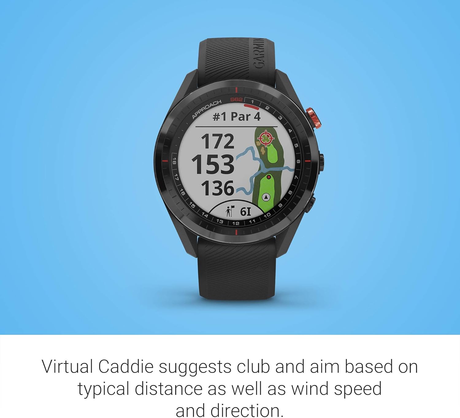 Garmin Approach S62, Premium Golf GPS Watch, Built-in Virtual Caddie, Mapping and Full Color Screen, Black (010-02200-00) (Renewed)