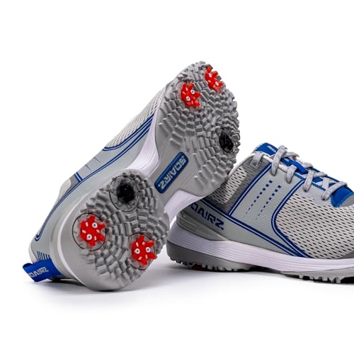 SQAIRZ Speed Mesh Men's Athletic Golf Shoes, Golf Shoes, Designed for Balance & Performance, Replaceable Spikes, Breathable, Golf Shoes Men with Spikes, Mens Golf Shoes, Golf Footwear