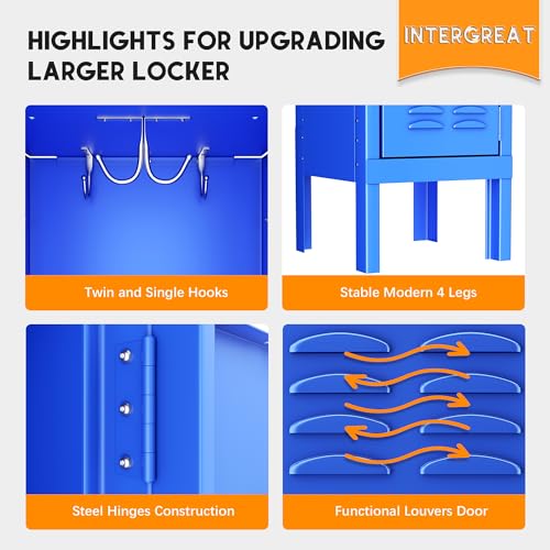INTERGREAT 9 Door Storage Locker for Employee, Metal Locker for Office, Gym, Shool,Lockable Black Steel Locker with Lock and Card Slot for Home,Garage