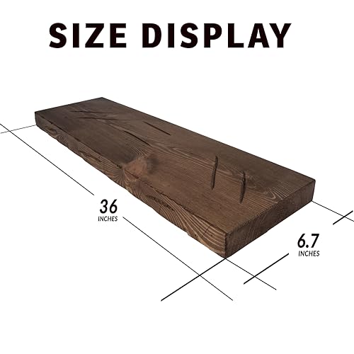 Floating Shelves 48 inch Long,Wide Rustic Wooden Wall Shelves for Bathroom Living Room Bedroom Kitchen Farmhouse Set of 2-48x6.7x1.25 inch- Walnut