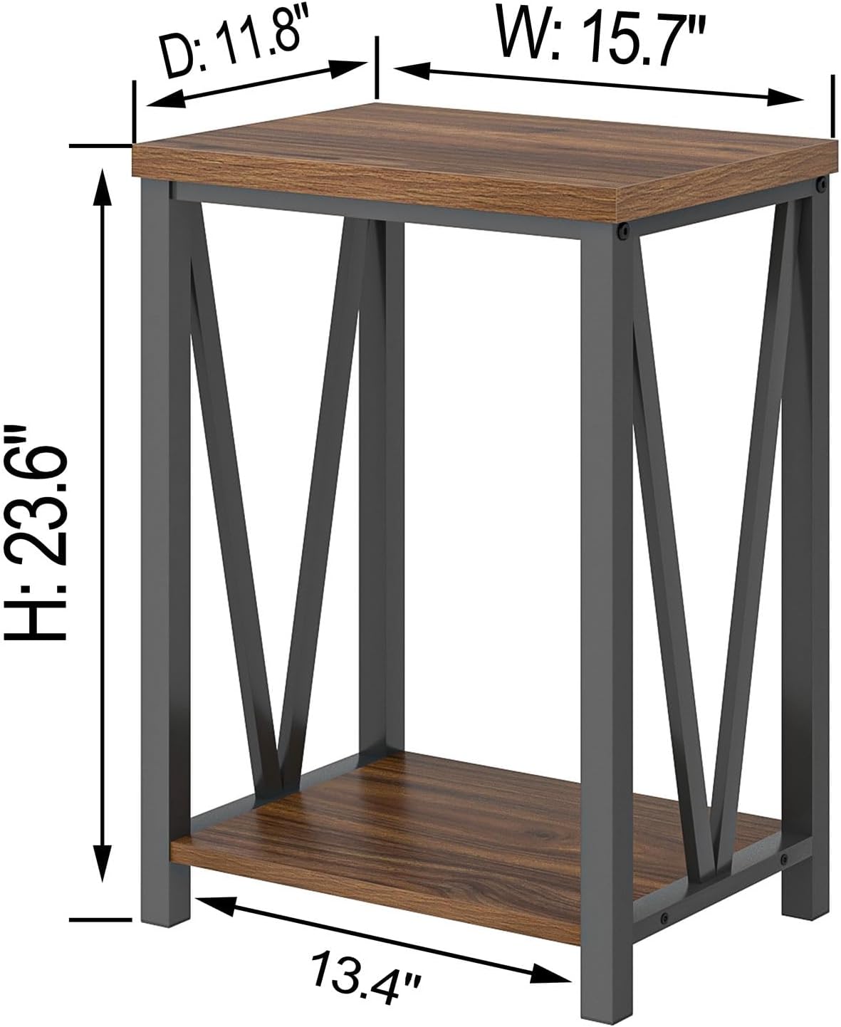 FOLUBAN Modern Coffee Table End Table and Entryway Table with Storage Shelf for Living Room, Rustic Walnut