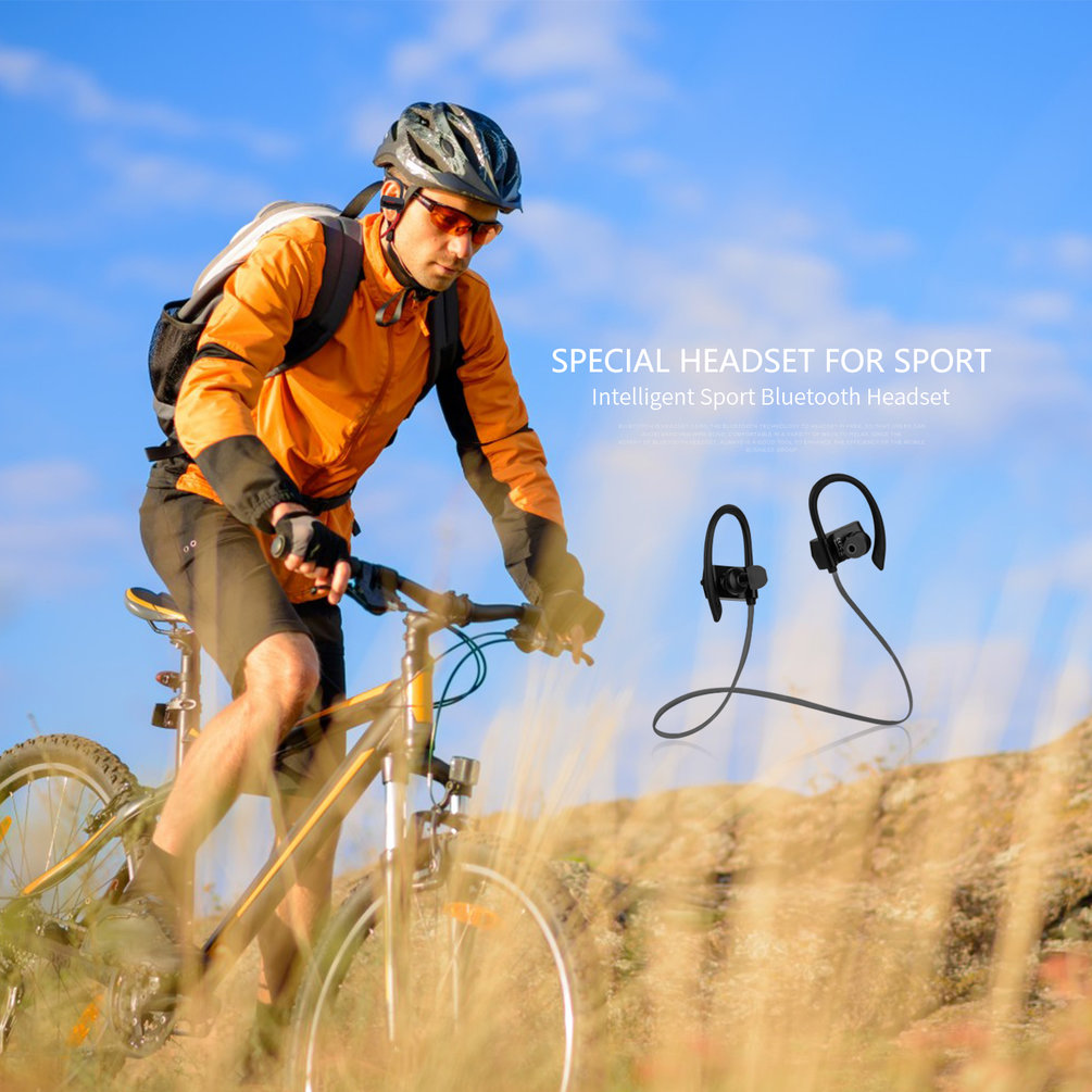 [US IN STOCK] Bluetooth Headphones, Best Wireless Sports Earphones Waterproof HD Stereo Sweatproof Earbuds for Gym Running Workout 8 Hour Battery Noise Cancelling Headsets Black