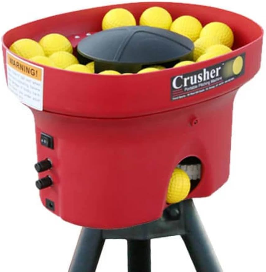 Heater Sports Crusher Professional Mini Lite-Ball Pitching Machine with BONUS Steel Tripod & 8 Hour Battery