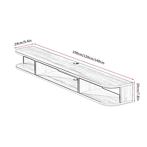 Floating TV Stand Cabinet Wall Mounted Tv Unit Floating Tv Stand Wall Mounted,Floating Tv Shelf,Wall Mounted Tv Multimedia Storage Shelf Unit,Set-Top Box Shelf for Living Room Bedroom