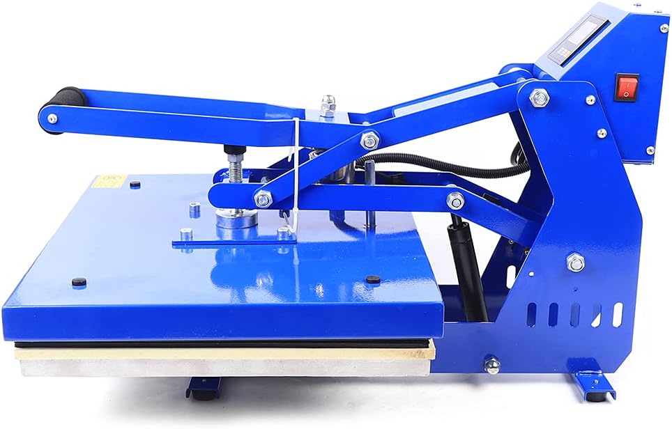 Auto Open Heat Press Machine 16x20 Inch Clamshell Heat Press, Digital Clam Heat Press for T Shirts Bags Mouse Pads More, Home Heat Transfer Machine for Gifts Business, blue