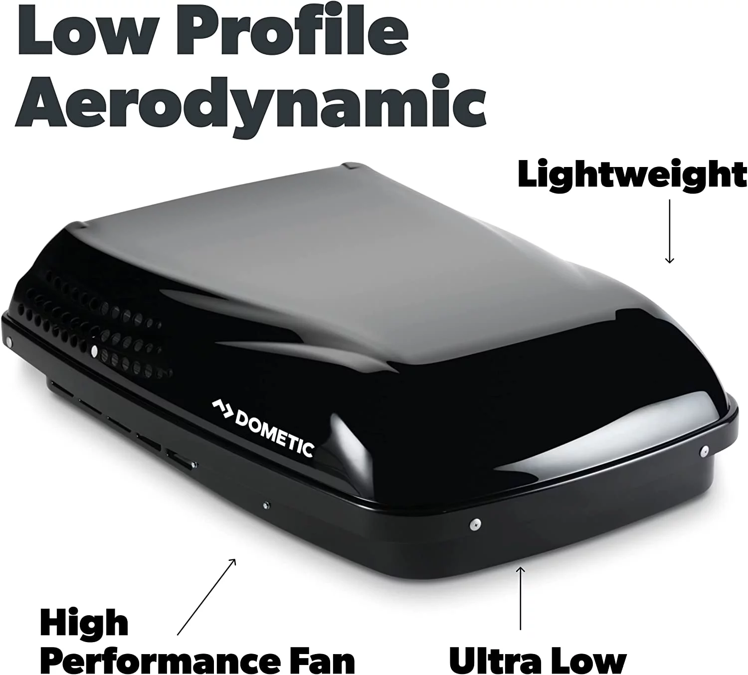 Dometic Penguin II Low Profile Rooftop Air Conditioner - Hi Cap 15k BTU AC with Multi-Zone CCC II Control Board - Portable Black Air Conditioner for RVs, Trailers, and Campers