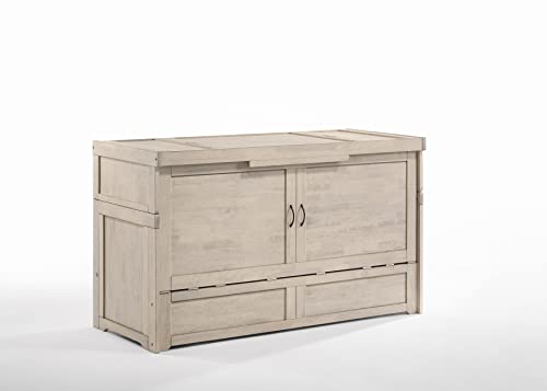 Night & Day Furniture Murphy Cube Cabinet Bed with 6" Gel Memory Foam Tri-Fold Mattress (Rural Grey, Twin XL Customizable Assembly)
