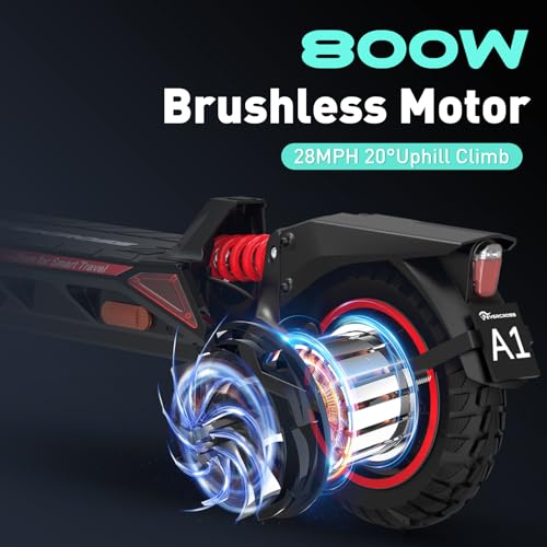 EVERCROSS A1 Electric Scooter for Adults - 800W Portable Commuting Scooter with Double Braking System, Dual Suspension and 10'' Honeycomb Solid Tires, Up to 31 Miles Long Range & 28 Mph…