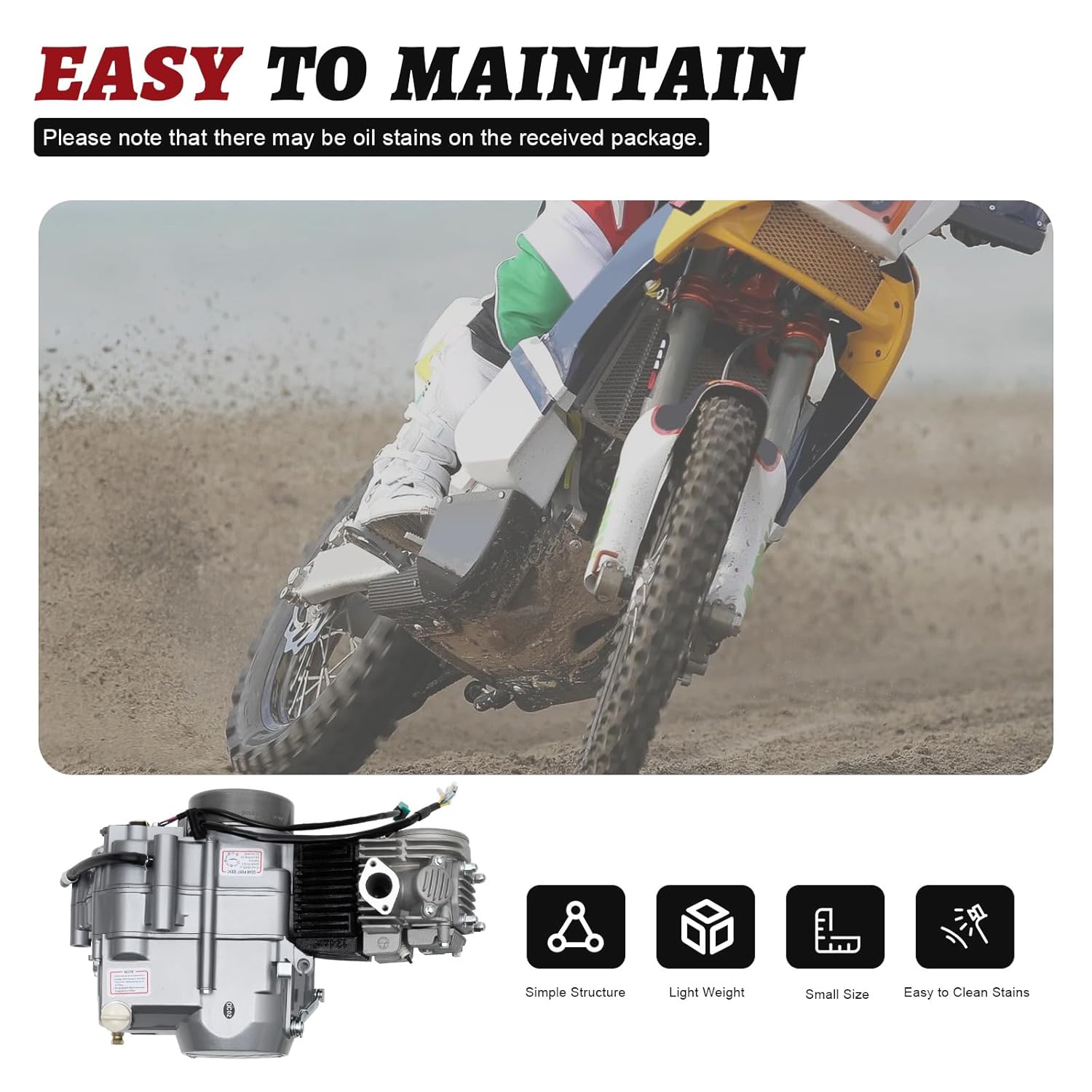 125CC 4-Stroke Engine Motor Kit, Motor Engine for Honda CRF50 XR50 CRF70 Z50R QR50 Dirt Pit Bike, Engine Kit with Manual Clutch and PZ22 Carburetor Single Cylinder Air-Cooled