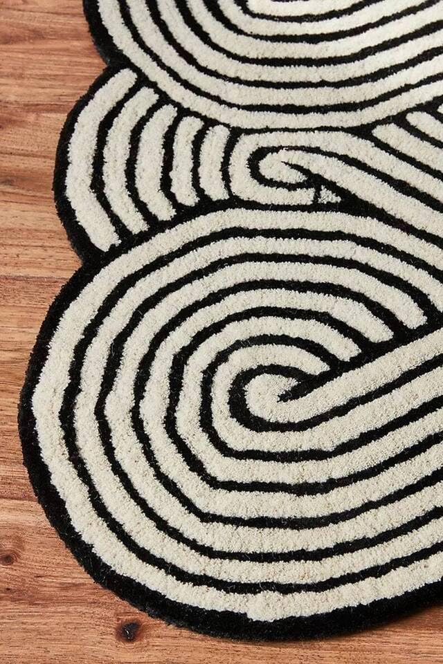 Hand Tufted Maximus Modern Area Rug, New Zealand Woolen Carpet for Living Room, Bedroom, Dining Room and Hall (3x5 Feet, Black)