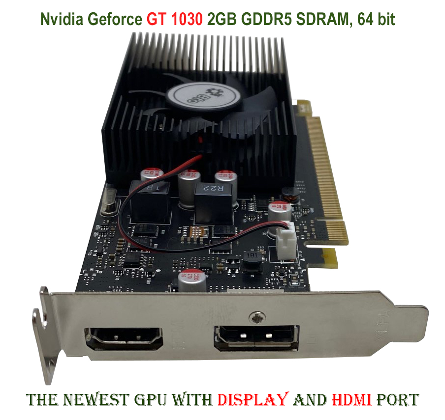Gaming Lenovo Desktop Computer MT Core i5 CPU 16GB Ram, 120GB SSD, 2TB HDD, New 24" LCD, NVIDIA GT 1030, Keyboard & Mouse, WiFi, Bluetooth, DVD, Win10 Home PC (Refurbished)