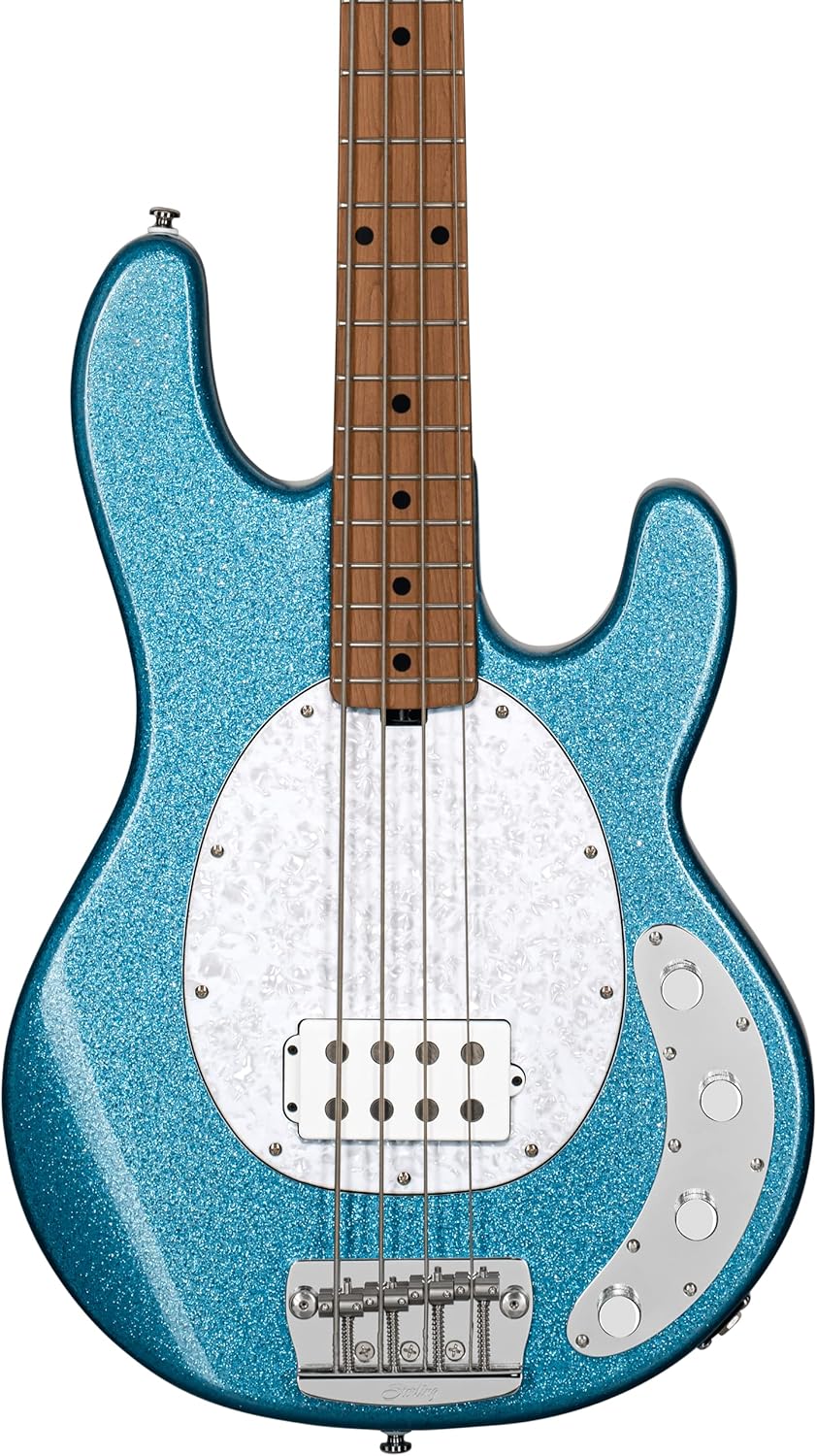 Sterling by Music Man 4 String Bass Guitar, Right, Amber (RAY34HHPB-AM-R2)