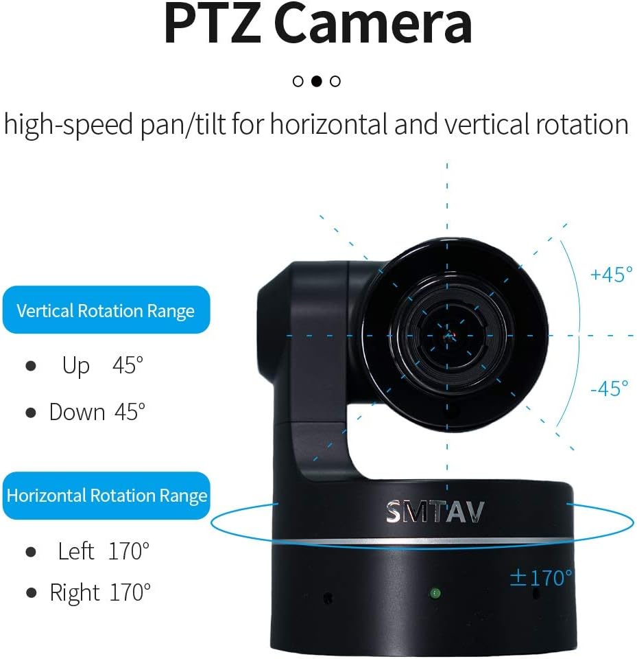 PTZ Camera with USB Outputs,3X Optical Zoom,Live Streaming Camera for Broadcast,Conference,Events,Church and School etc