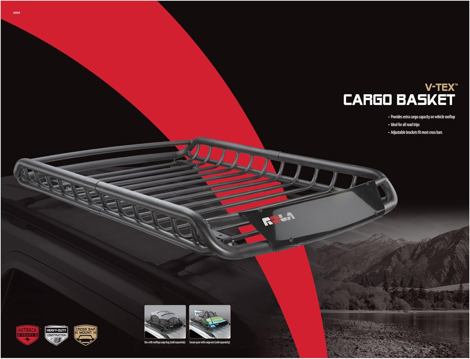 ROLA 59504 V-Tex Rooftop Cargo Basket