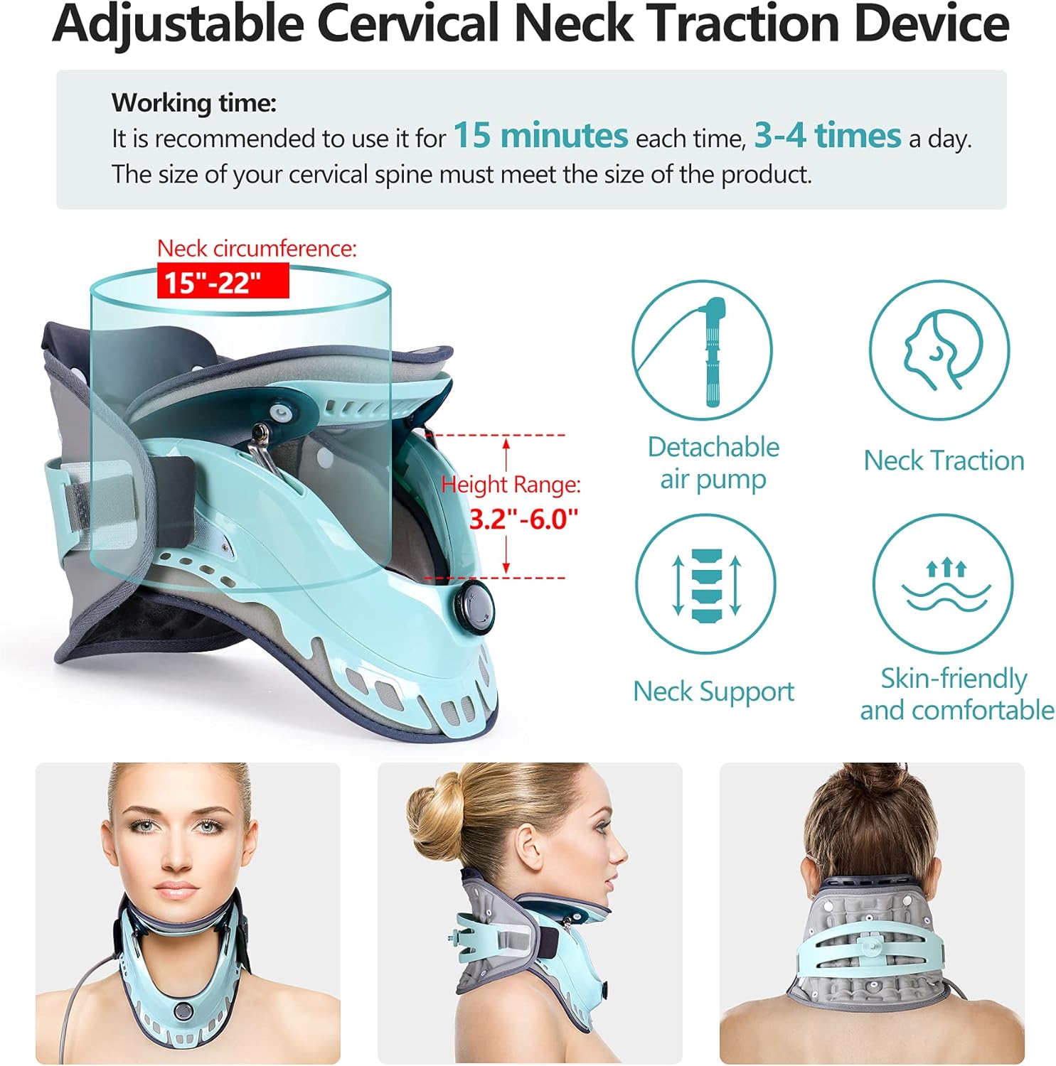 Adjustable Neck Brace Cervical Neck Traction Device Cervical Collar Machine Inflatable Home Neck Support Cervical Support