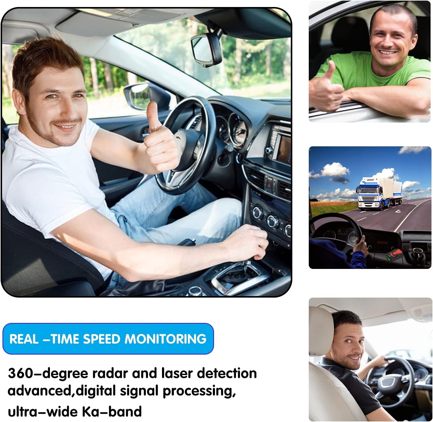 Radar Detector for Cars, with Voice Prompt Speed, Vehicle Speed Alarm System,LED Display,City/Highway Mode,Auto 360 Degree Detection for Cars (Red)
