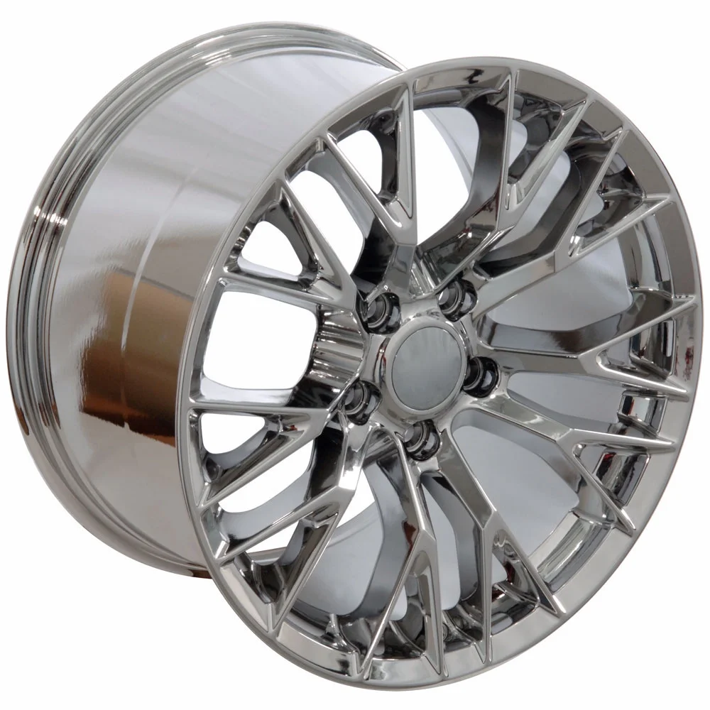 OE Wheels 18 Inch Fit Corvette Camaro CV22B C7 Z06 Style Chrome 18x10.5/18x8.5 Rims Hollander 5734 SET