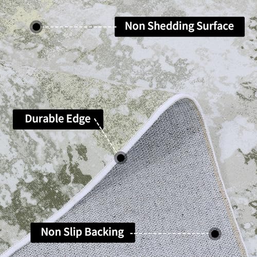 HOMBYS 10x14 ft Modern Area Rug for Living Room Bedroom, Large Abstract Floor Carpet with Non-Slip Backing for Indoor Office Dining Room, Boho Farmhouse Home Deco, Machine Washable, Light Coffee