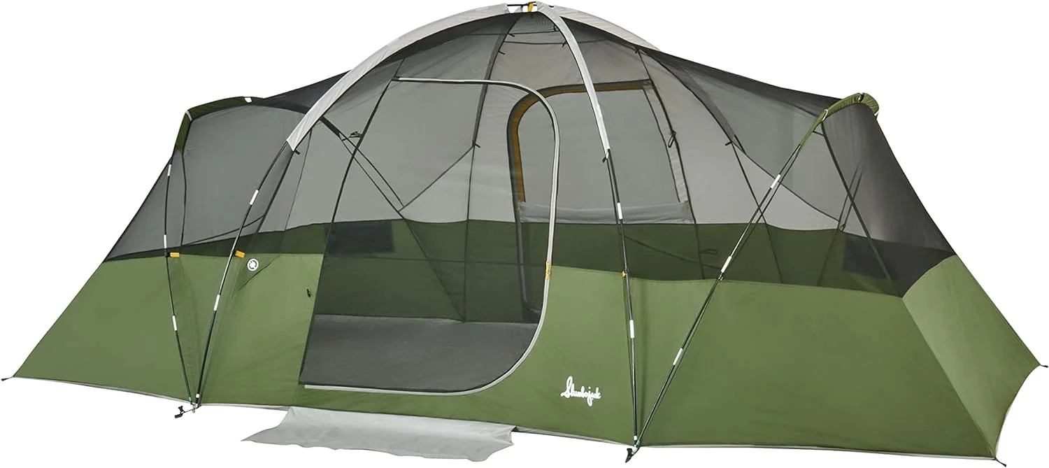 8 Person Hybrid Dome Family Camping Tent,with 2 Rooms, Room Divider