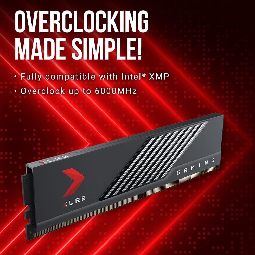 PNY XLR8 Gaming MAKO 32GB (2x16GB) DDR5 6000MHz (PC5-48000) CL36 1.3V Desktop (DIMM) Memory Kit – MD32GK2D5600036MXR