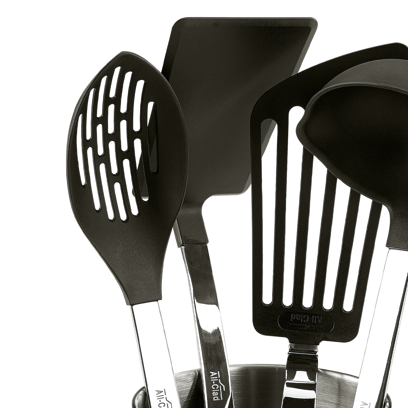 All-Clad Professional Nonstick Stainless Steel Kitchen Tool Set with nylon-coated heads, 5 piece